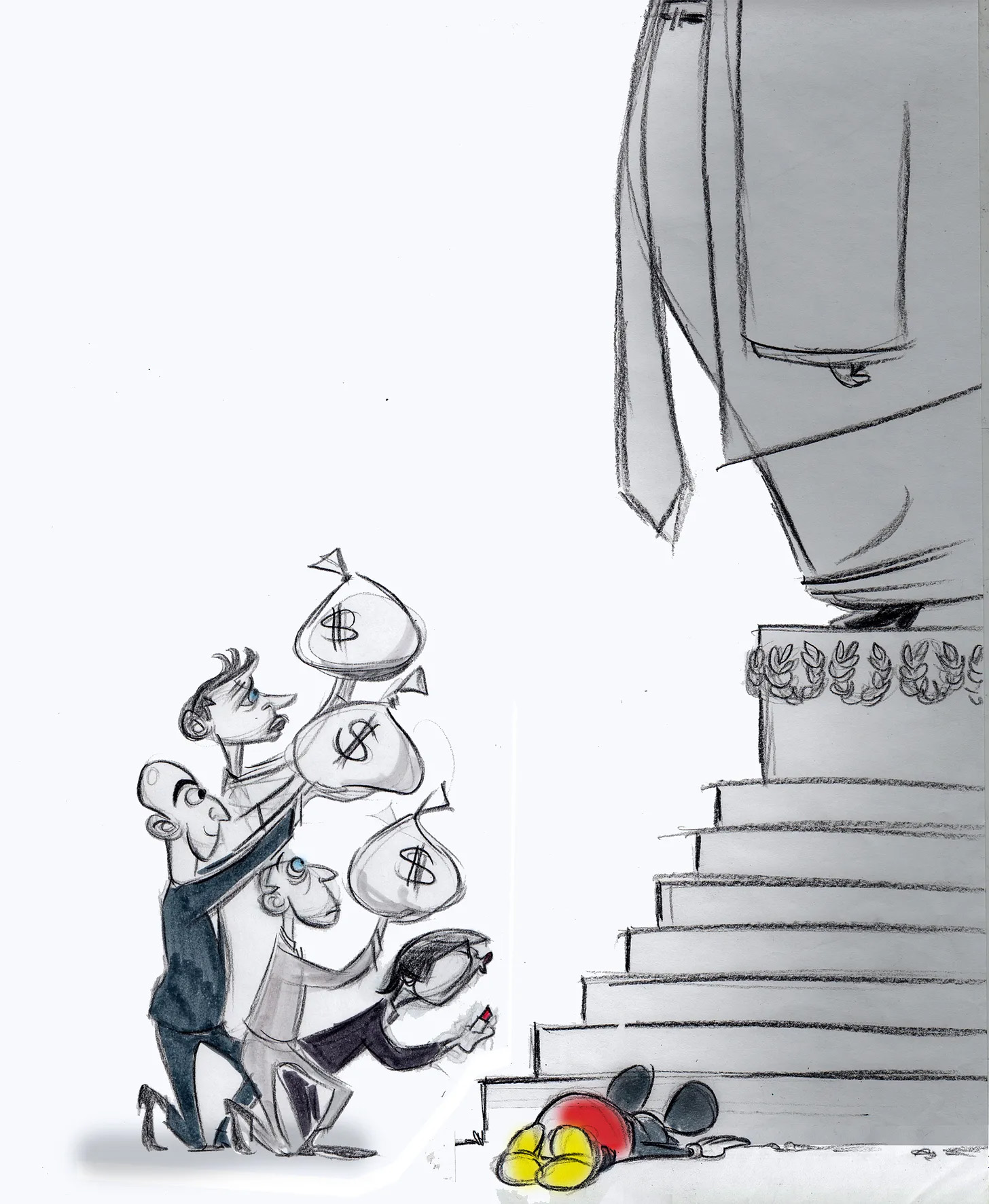 Editorial cartoon by Ann Telnaes that was killed by "The Washington Post."