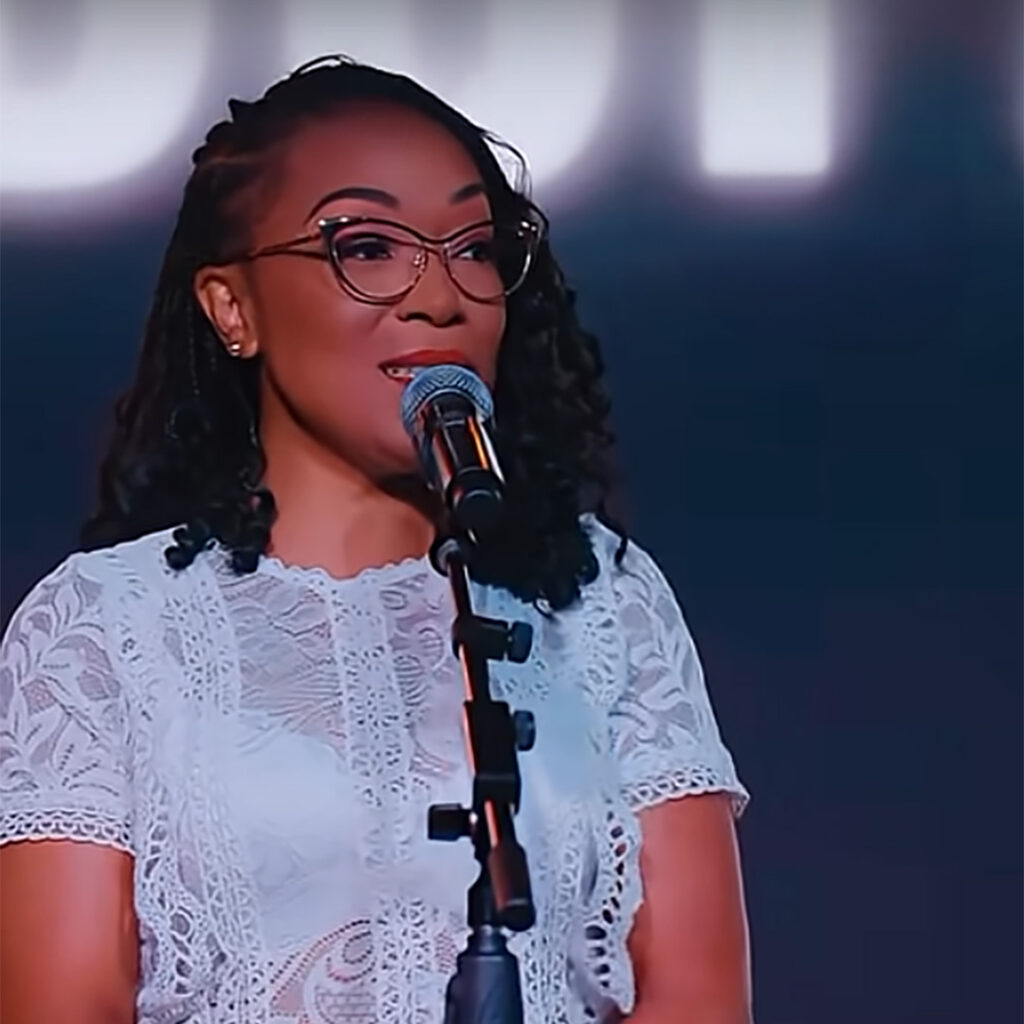 Seriously, take three minutes to listen to poet Dr. Rebecca Dupas at the microphone with "How to Slay a Dragon." 