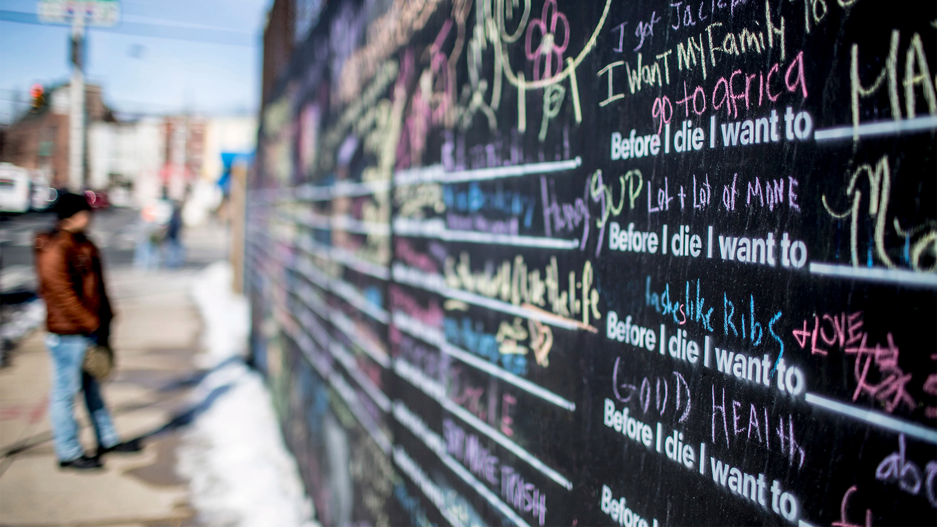 Candy Chang’s participatory chalkboard wall