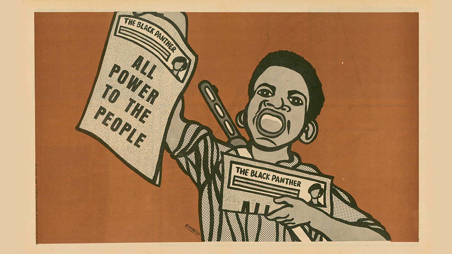 Emory Douglas used bold graphics to make resistance visible.