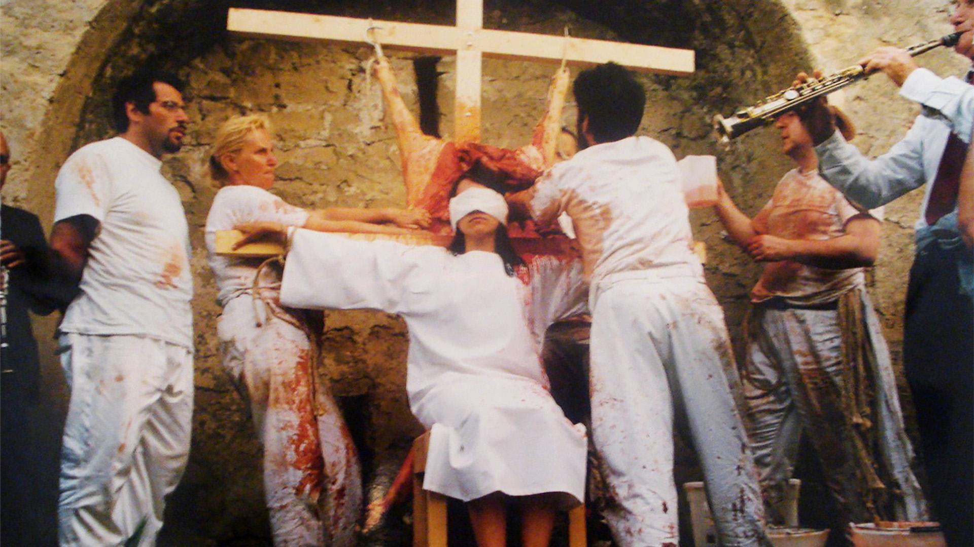 Hermann Nitsch’s visceral Orgien Mysterien Theater (2003) performances