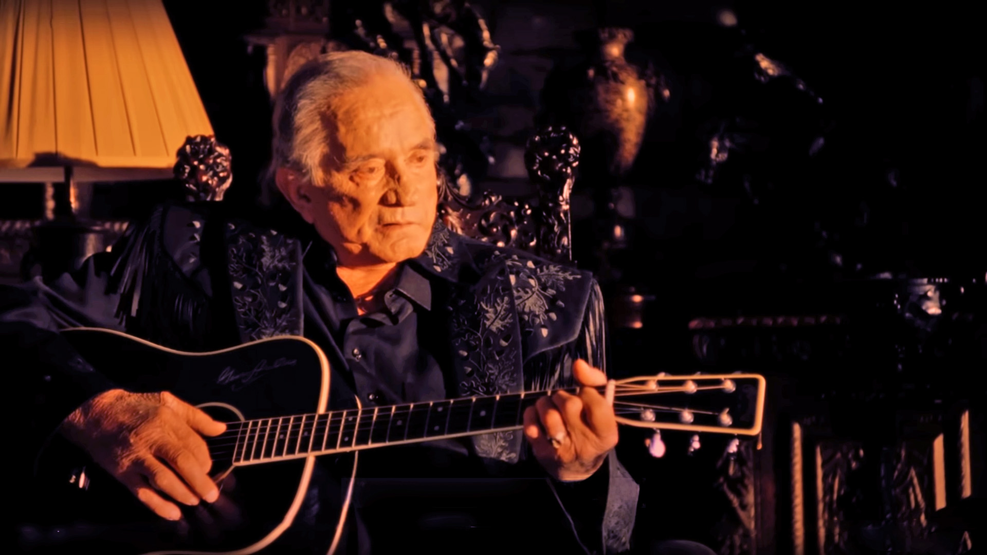 Johnny Cash in the official music video for his cover of Nine Inch Nails’ Hurt.